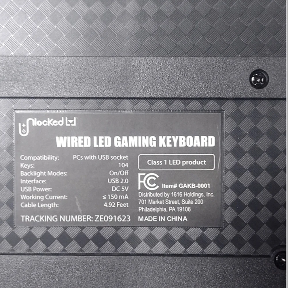EUC Unlocked USB Wired LED Gaming Keyboard